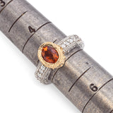 14K White and Yellow Gold 0.66 Ct. Citrine and Diamond Ring