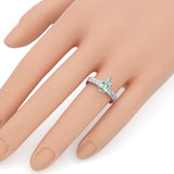 Estate 18K White Gold 1.22 Ct Paraiba Tourmaline & 0.60 TCW Diamond Band Ring