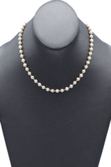 Vintage 14K Yellow Gold Pearl Station Necklace