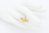 Antique Victorian 18K Yellow Gold 0.27 TCW Diamond Marquise Ring Size 3.75