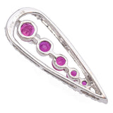 10K White Gold Ruby and Diamond Pendant