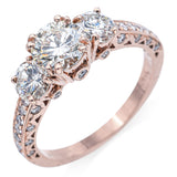 Estate 14K Rose Gold 2.34 TCW Diamond Band Ring Size 7.5