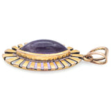 Vintage 14K Yellow Gold 7.14 Ct Amethyst Marquise Pendant