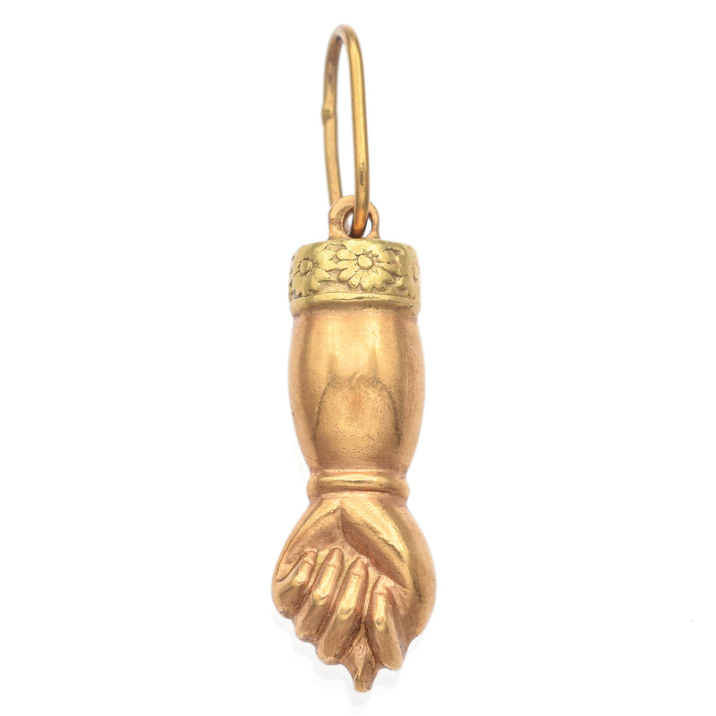 Vintage 18K Solid Yellow Gold Figa Fist Heavy Pendant