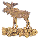 Vintage 10K Yellow Gold Moose Brooch Pin