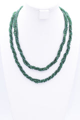 Vintage Green Jade & French Paste Clasp Beaded Multi-Strand Necklace