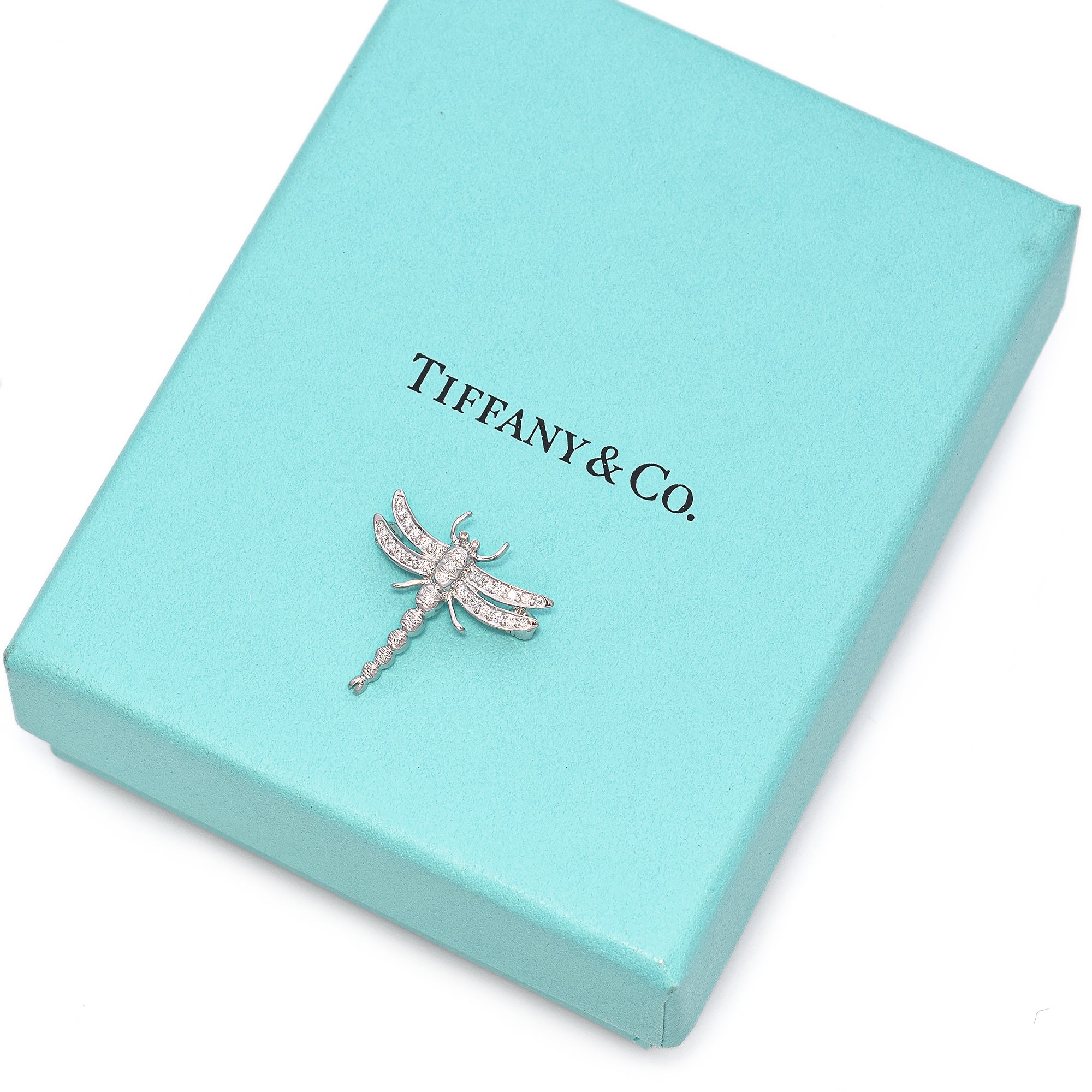 Vintage Tiffany & Co. 950 Platinum Diamond Dragonfly Brooch