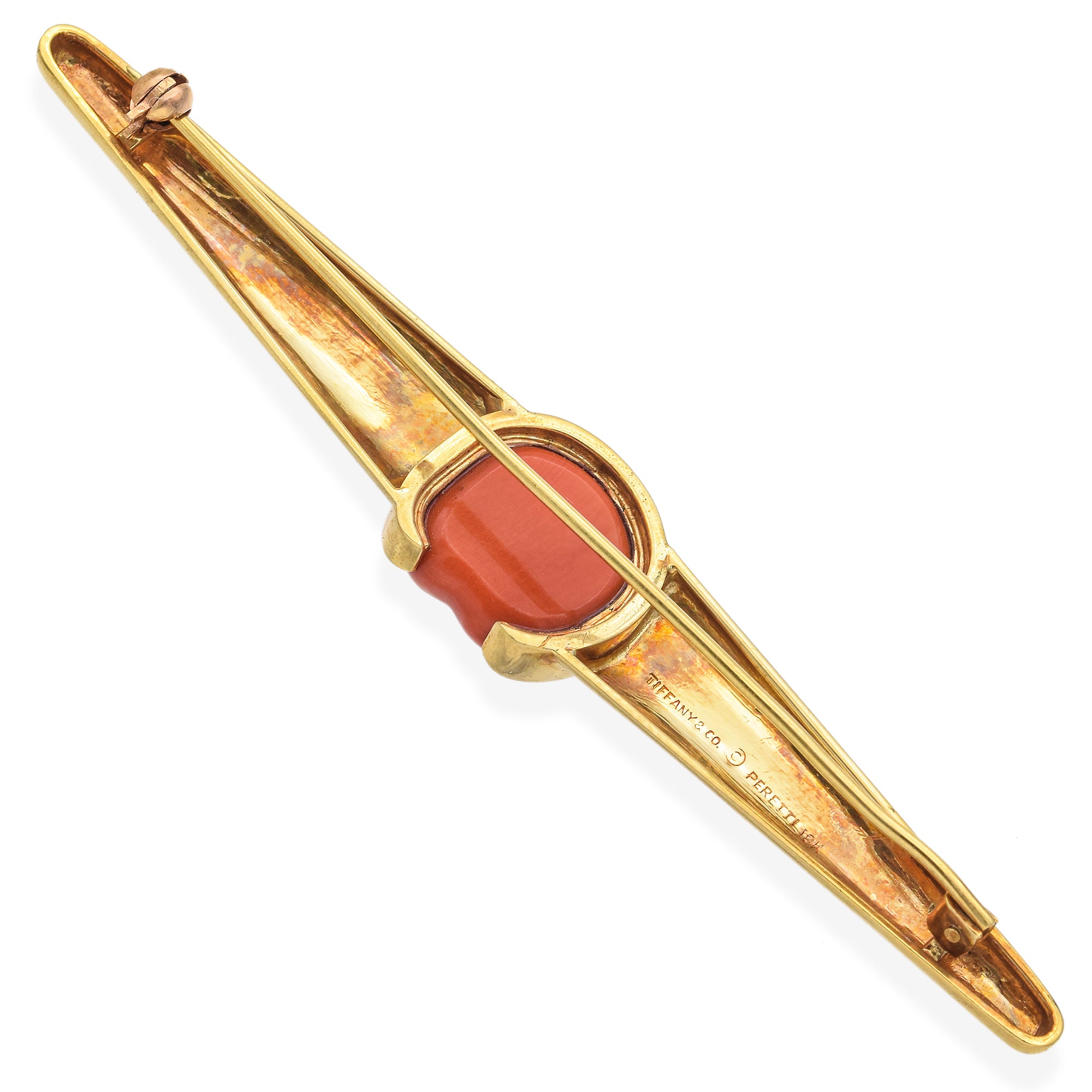 Tiffany & Co. Elsa Peretti 18K Yellow Gold Coral Bar Brooch