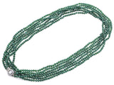 Vintage Green Jade & French Paste Clasp Beaded Multi-Strand Necklace