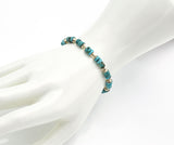 Vintage Sterling Silver Turquoise Southwestern Beaded Strand Bracelet