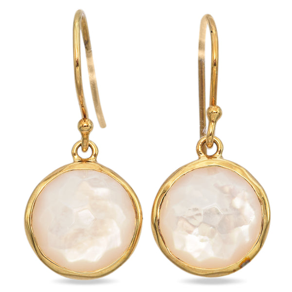 Ippolita Lollipop 18K Yellow Gold Mother of Pearl French Wire Earrings