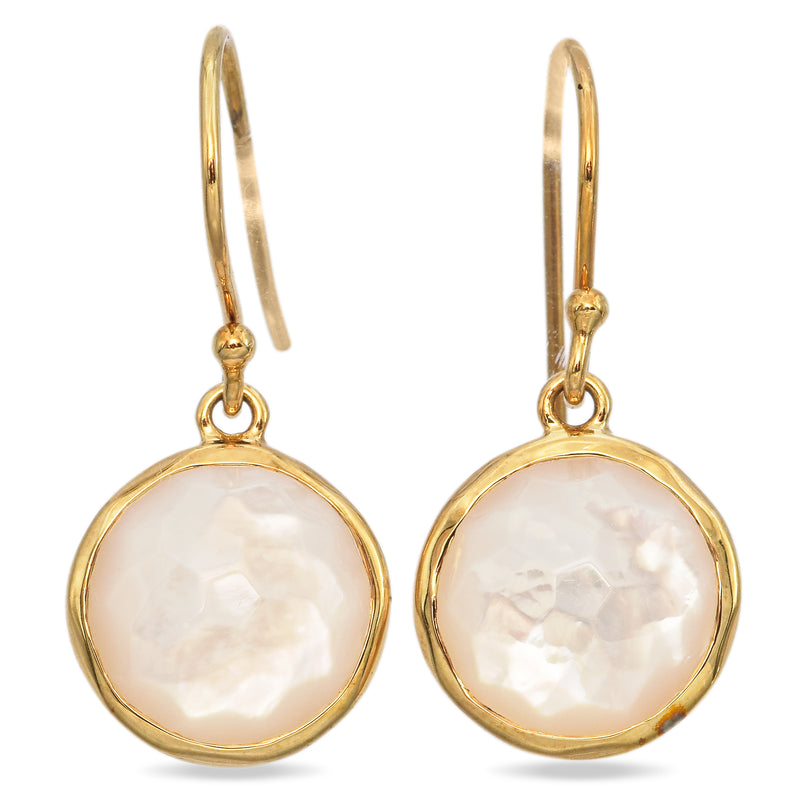 Ippolita Lollipop 18K Yellow Gold Mother of Pearl French Wire Earrings