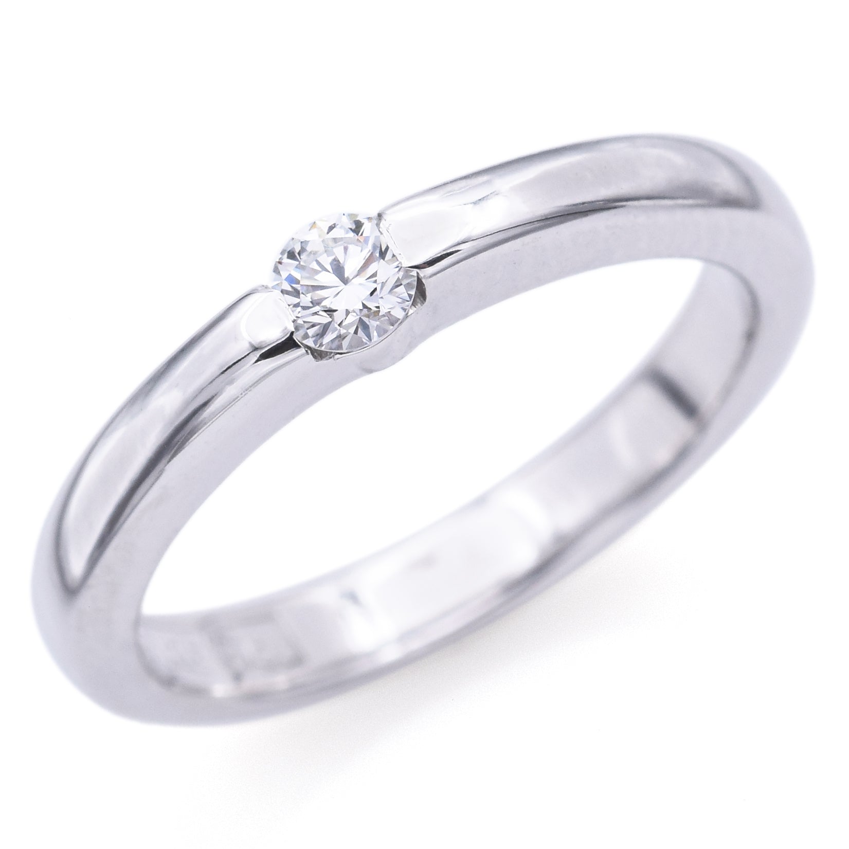 Hearts on Fire Co. 18K White Gold Ct Round Diamond Solitaire Ring Size 5.75