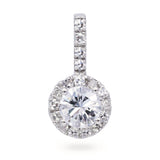 Estate 14K White Gold 1.25 TCW Diamond Round Pendant