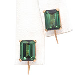 14K Yellow Gold 2.56 TCW Tourmaline Screw Back Earrings