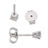 14K White Gold Diamond Stud Earrings