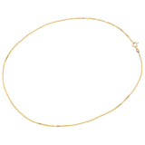 Vintage 14K Yellow Gold 1.25 mm Box Chain Necklace 16 Inches