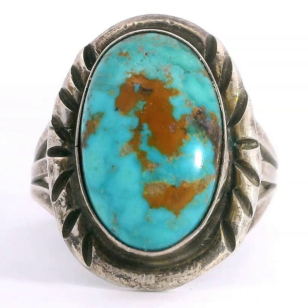 Southwestern Sterling Silver Turquoise Ring shops old size 6.75