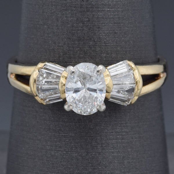 Estate 1.10 TCW Diamond 14K Yellow Gold Band Ring Size 7.5