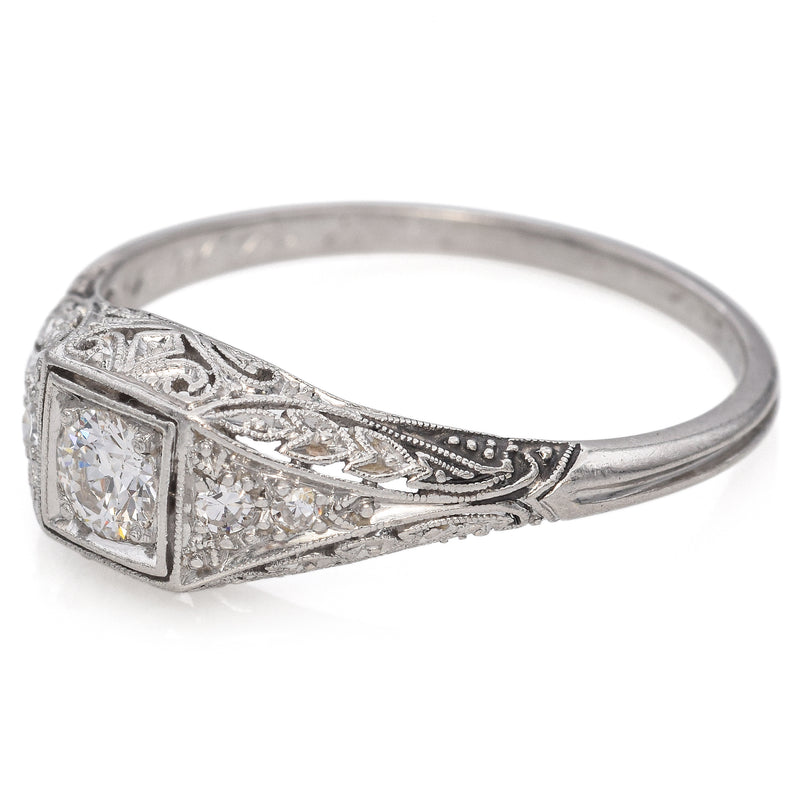 Antique Art Deco Platinum 0.33 TCW Diamond Band Ring