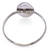 Antique 18K White Gold Moonstone Cabochon Band Ring Size 9.5