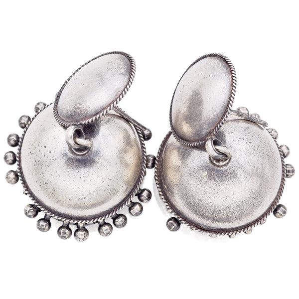 Estate Sterling Silver Drop Traditional Jhumka Earrings