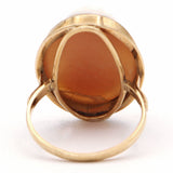 Antique 14K Yellow Gold Carved Shell Cameo Ring, Size 6