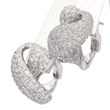 14K White Gold X Pavé 5.875 TCW Diamond Omega Back Earrings