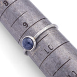 Antique 18K White Gold 1.56 Ct Sapphire Round Cabochon Band Ring Size 9.5