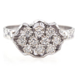 Vintage 14K White Gold 0.15 TCW Diamond Cluster Ring