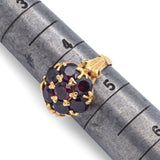 Antique 18K Yellow Gold Garnet Band Ring Size 4.5