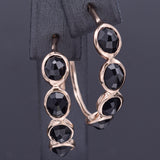 Ippolita Sterling Silver & Rose Gold Tone Clear & Smoky Quartz Hoop Earrings