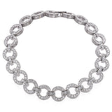 Estate 14K White Gold 4 TCW Diamond Circle Link Bracelet