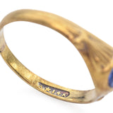 Antique 14K Yellow Gold Blue Paste Ring