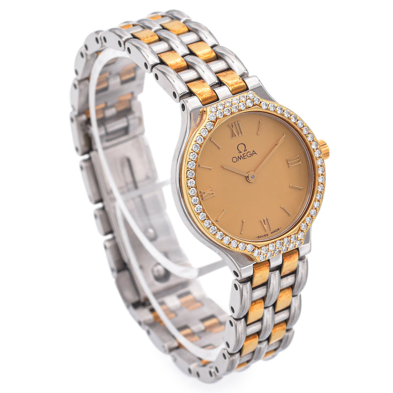 Omega De Ville Diamond 18K Yellow Gold/Steel Women's Quartz Watch