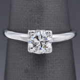 GIA Certified 0.71 Carat Round Brilliant I SI2 Diamond Platinum Ring Size 5.25