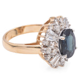 14K Yellow Gold 3.29 Ct. Sapphire and 1.1 TCW Diamond Cocktail Ring