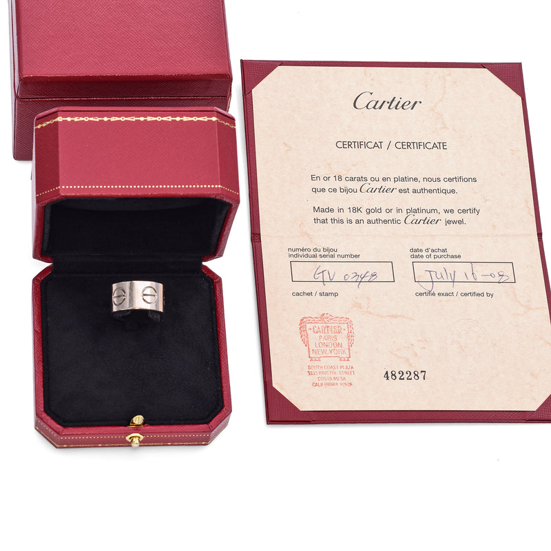 Cartier 18K White Gold Wide Love Ring