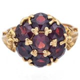 Antique 18K Yellow Gold Garnet Band Ring Size 4.5