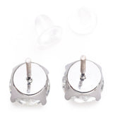 Vintage 14K White Gold 2.06 TCW Diamond Round Screwback Stud Earrings 6.5 mm