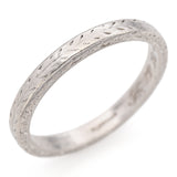 Antique Platinum Engraved 1921 Wedding Band