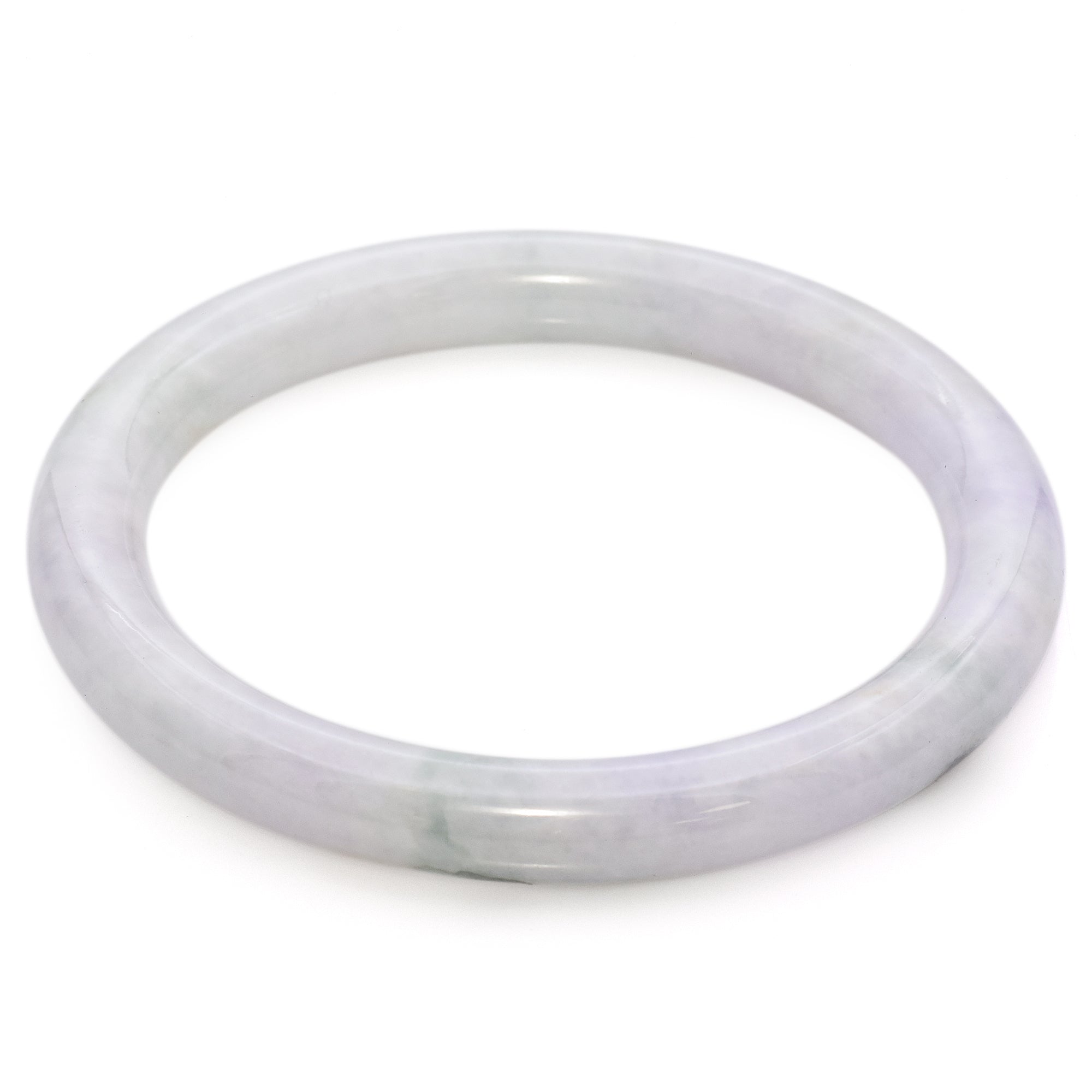 GIA 180.98Ct Gray, Light Purple & Green Grade A Jadeite Jade Bangle Bracelet