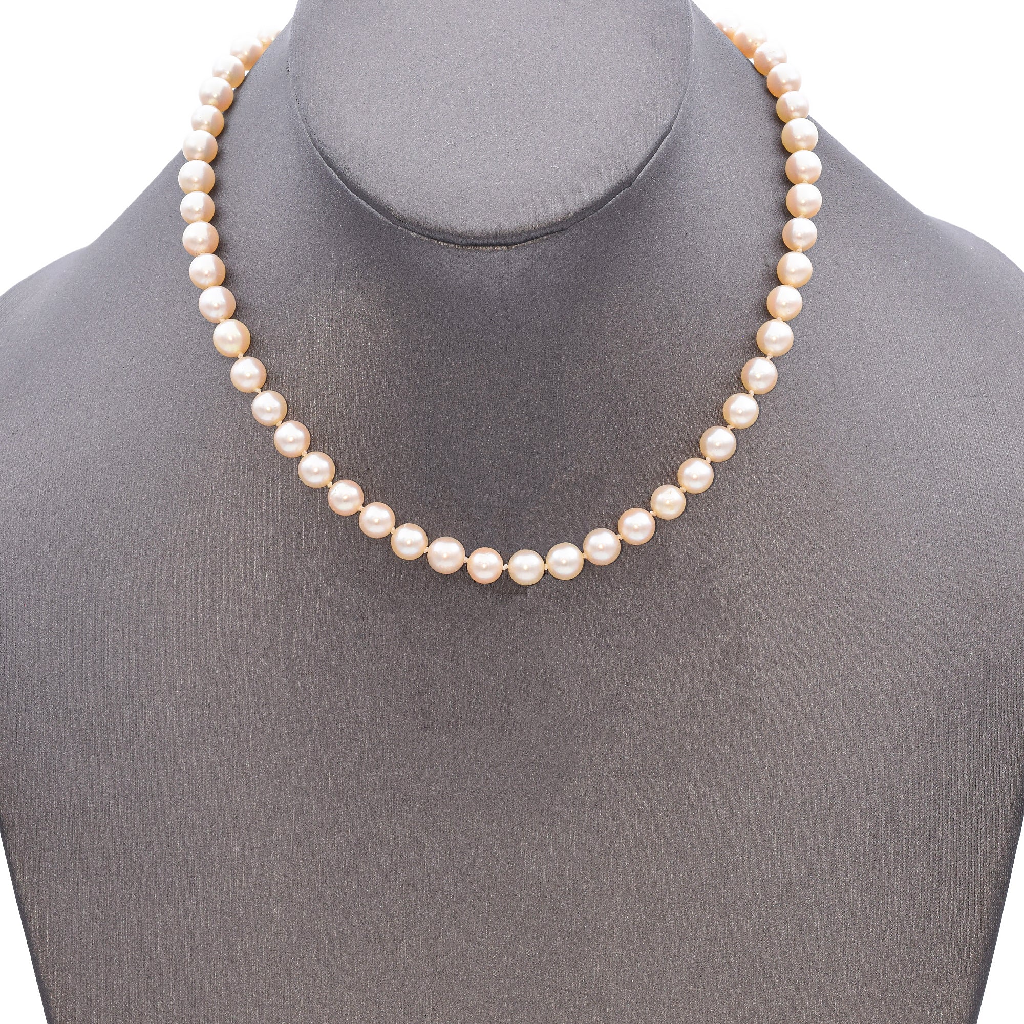 14K White Gold Pearl Strand Necklace 15 Inches