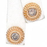 14K Yellow Gold 1.22 TCW Diamond Bezel Set Stud Earrings