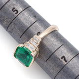 Estate 14K Yellow Gold Square 2.79Ct Emerald & 0.50TCW Diamond Ring Size 6