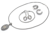 DS & MC Signed Sterling Silver & 18K Gold Pendant Necklace, Bracelet & Earrings