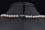 Vintage 14K White Gold 6-6.8 mm Pearl Beaded Strand Necklace 16 Inches