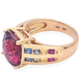 John C. Rinker 18K Yellow Gold 8.53ct Rubellite Tourmaline & Sapphires Band Ring