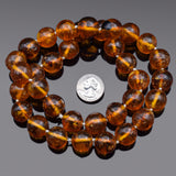 Vintage Baltic Amber 17.5-18.5 mm Round Ball Beaded Strand Necklace 25 Inches