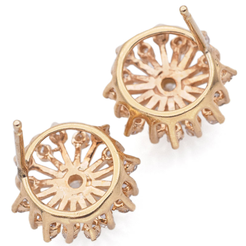 Vintage 14K Yellow Gold 0.50 TCW Diamond Snowflake Stud Earrings